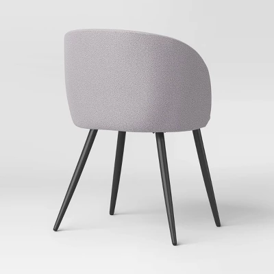 Set Of 2 Upholstered Barrel Back Dining Chairs With Metal Base Dining Chair Gray - Room Essentials™ 5 Set Of 2 Upholstered Barrel Back Dining Chairs With Metal Base Dining Chair Gray - Room Essentials™ - Image 3