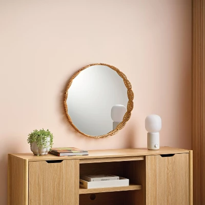 24" Rattan Round Wall Mirror - Room Essentials™ 2 24" Rattan Round Wall Mirror - Room Essentials™