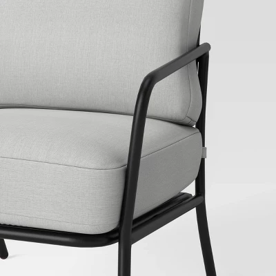 2pc Metal Mesh Outdoor Patio Chairs With Double Cushions, Club Chairs Black - Room Essentials™ 7 2pc Metal Mesh Outdoor Patio Chairs With Double Cushions, Club Chairs Black - Room Essentials™ - Image 5