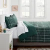 Grid Print Microfiber Reversible Comforter & Sheet Set Dark Green - Room Essentials™ -Room Essentials GUEST f2916d48 beca 4579 83de 73f308bcc6b6