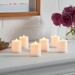 6pk Votives LED Candle - Room Essentials™: Resin & Plastic, Battery Operated, Safe Decor