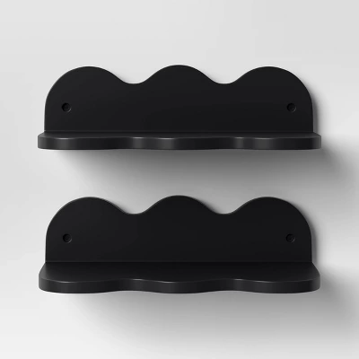 12" Wavy Wall Shelf 2pk Black - Room Essentials™ 4 12" Wavy Wall Shelf 2pk Black - Room Essentials™ - Image 2