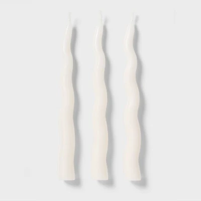 6pk Taper Candle Set White Wavy - Room Essentials™ 4 6pk Taper Candle Set White Wavy - Room Essentials™ - Image 2